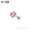 IMPLANT GRADE TITANIUM THREADLESS PUSH IN HEART CROSS STAKE TOP LABRET